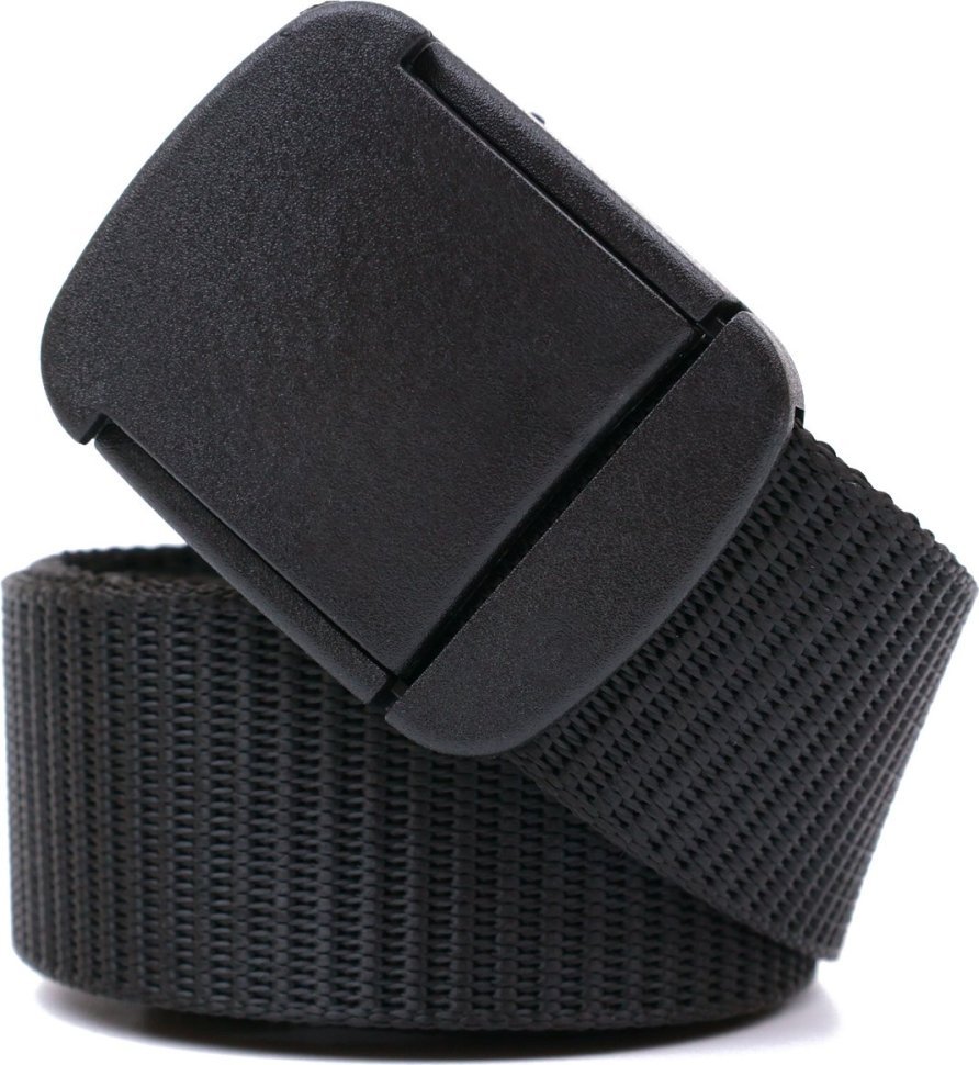 Недорогой черный мужской ремень под брюки из текстиля Vintage (2420591)