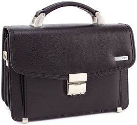 Деловая каркасная барсетка из натуральной кожи KARYA (0238-45)