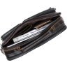 Мужская кожаная сумка-барсетка из гладкой кожи черного цвета на два отсека Vintage (2420469) - 4