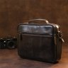 Мужская кожаная сумка-барсетка из гладкой кожи черного цвета на два отсека Vintage (2420469) - 7