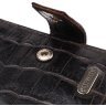 Невеликий чоловічий портмоне темно-коричневого кольору з натуральної шкіри з тисненням під крокодила CANPELLINI (2421747) - 3