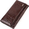 Жіночий довгий гаманець із натуральної шкіри з тисненням під крокодила CANPELLINI (2421847) - 1