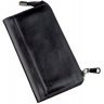 Повсякденний гаманець-клатч із гладкої шкіри однотонного чорного кольору SHVIGEL (16186) - 1