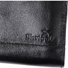 Повсякденний гаманець-клатч із гладкої шкіри однотонного чорного кольору SHVIGEL (16186) - 8
