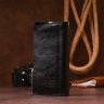 Повсякденний гаманець-клатч із гладкої шкіри однотонного чорного кольору SHVIGEL (16186) - 10