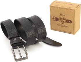 Качественный итальянский ремень из фактурной кожи буйвола Gherardini 40580-GH.BL.BUFF