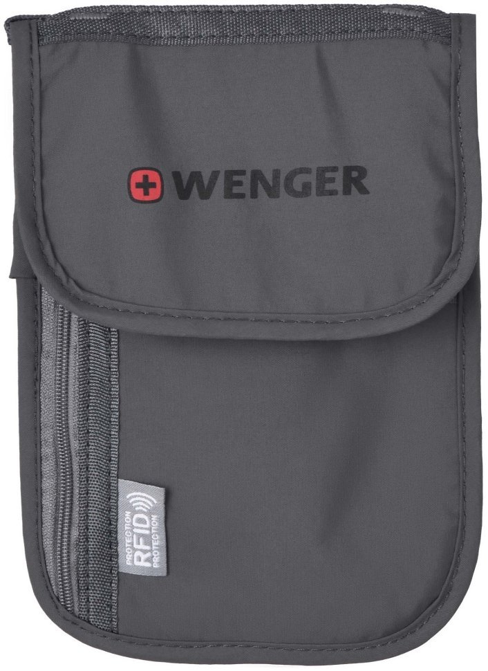 Гаманець на шию, Wenger Neck Wallet with RFID pocket, сірий modnotak фото №1