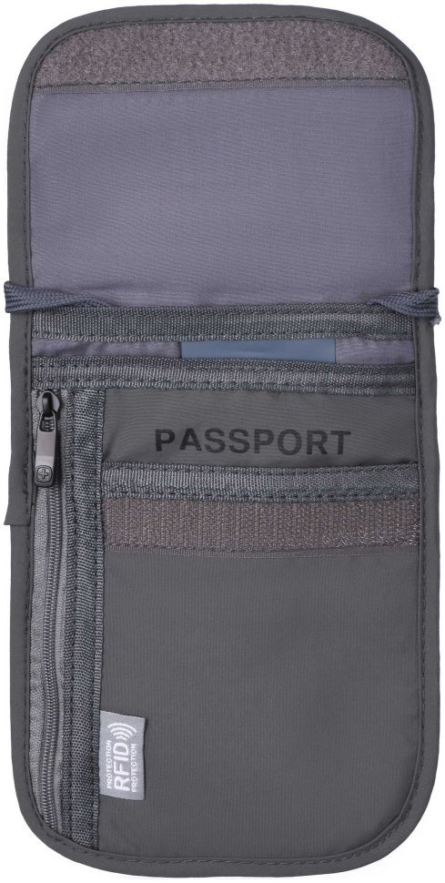 Гаманець на шию, Wenger Neck Wallet with RFID pocket, сірий modnotak фото №3