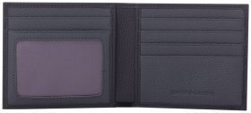 Чоловіче портмоне з фактурної шкіри без застібки та монетниці Smith & Canova 93911 чорно-сірого кольору