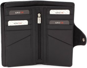 Добротный женский купюрник вертикального типа из фактурной кожи под змею KARYA (19045)