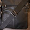 Черная сумка-планшет из фактурной кожи с клапаном Vintage (20442) - 8