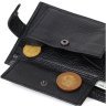Чоловічий портмоне із фактурної шкіри чорного кольору з хлястиком на кнопці BOND (2421994) - 6