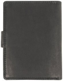 Вертикальный кожаный мужской кошелек с RFID-защитой на кнопке JCB NC36MN 94311 черного цвета