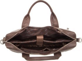 Коричневая сумка для ноутбука из винтажной кожи с ручками SHVIGEL (11026)