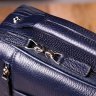 Синяя кожаная мужская сумка-барсетка с ручкой KARYA (2420897) - 10