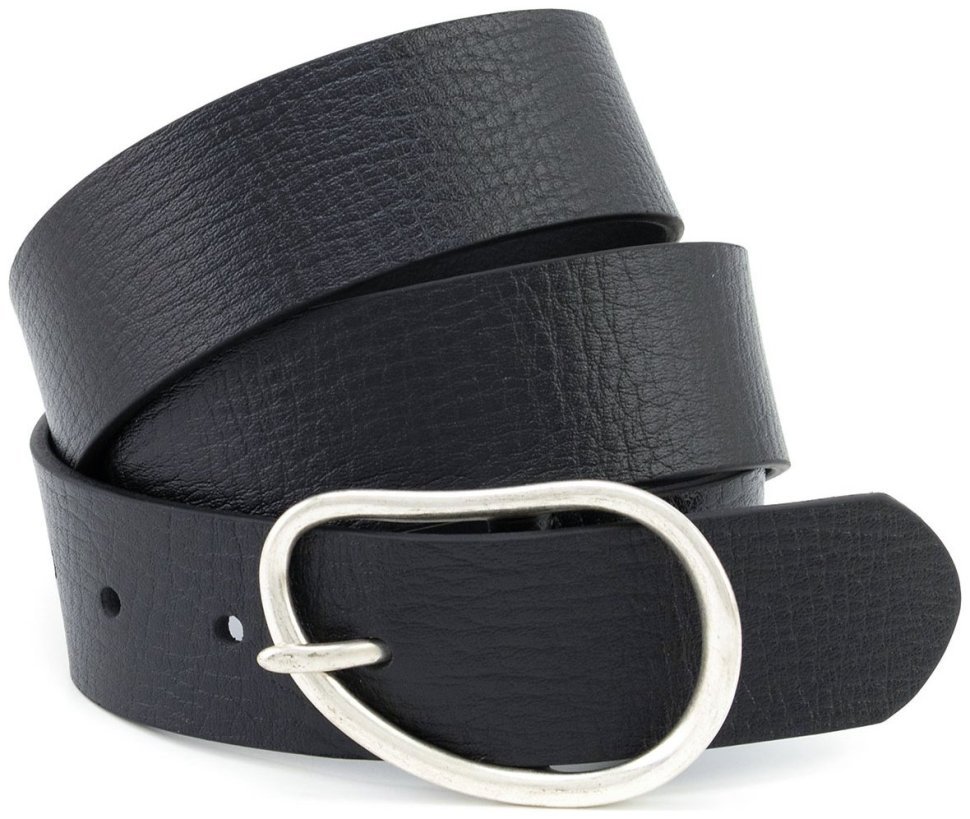 Широкий дизайнерский ремень из итальянской фактурной кожи Gherardini 45055 черный modnotak фото №1