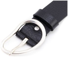 Широкий дизайнерский ремень из итальянской фактурной кожи Gherardini 45055 черный