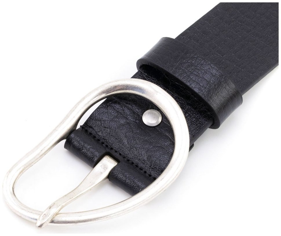 Широкий дизайнерский ремень из итальянской фактурной кожи Gherardini 45055 черный modnotak фото №2