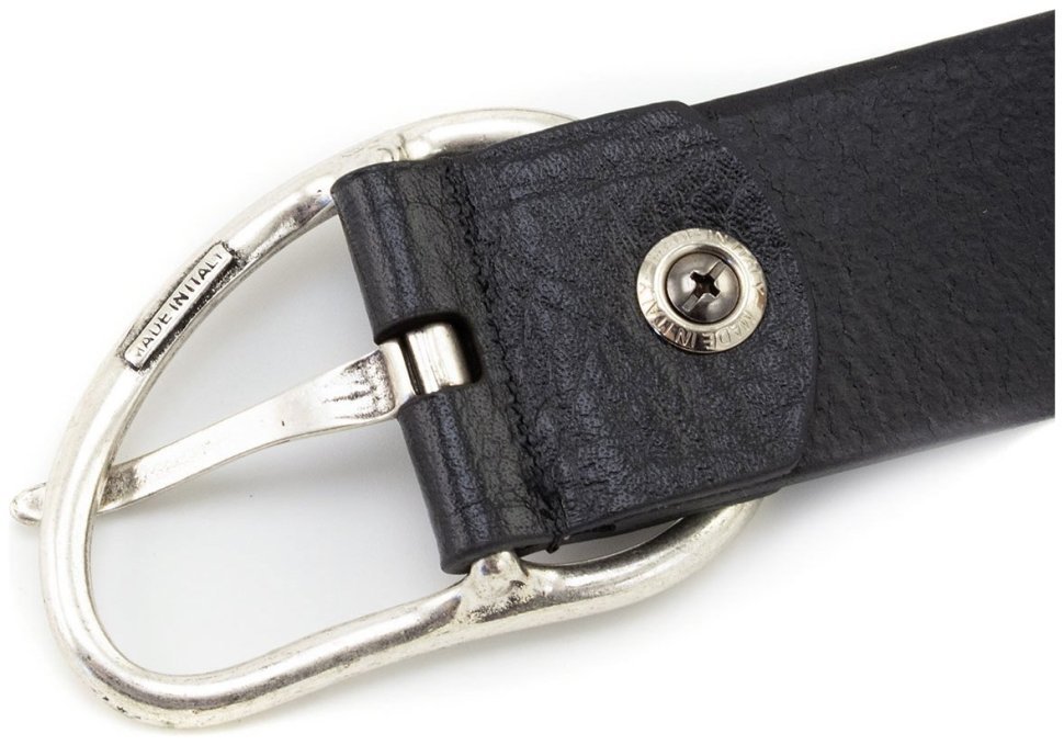 Широкий дизайнерский ремень из итальянской фактурной кожи Gherardini 45055 черный modnotak фото №5