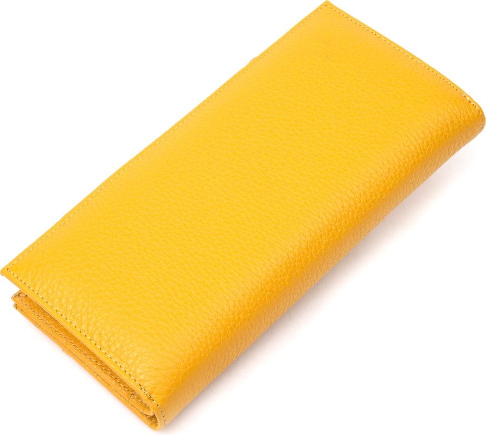 Великий жіночий гаманець жовтого кольору з натуральної шкіри KARYA (2421097)