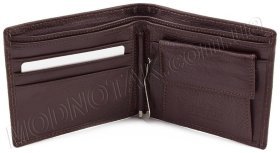 Портмоне коричневе з затискачем і монетницьою всередині BOSTON (18347)