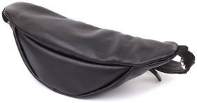 Велика чоловіча сумка через плече з натуральної шкіри чорного кольору Shvigel 95111