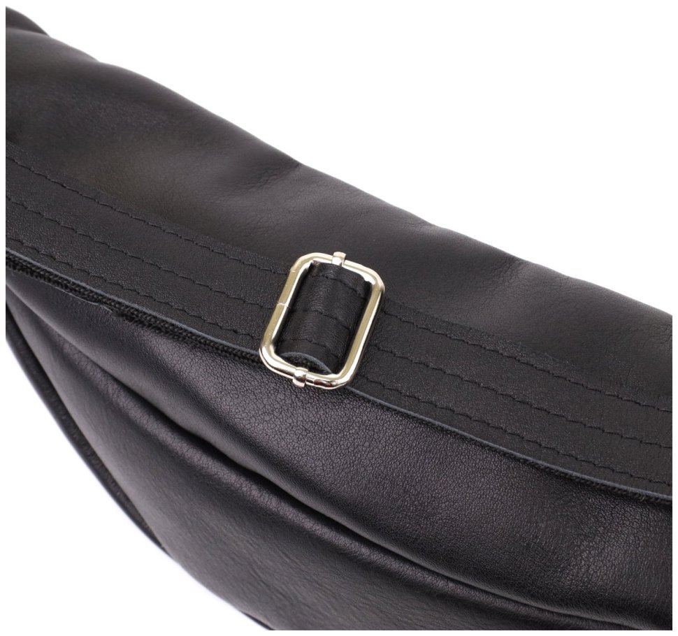 Большая мужская сумка через плечо из натуральной кожи черного цвета Shvigel 95111 modnotak фото №5