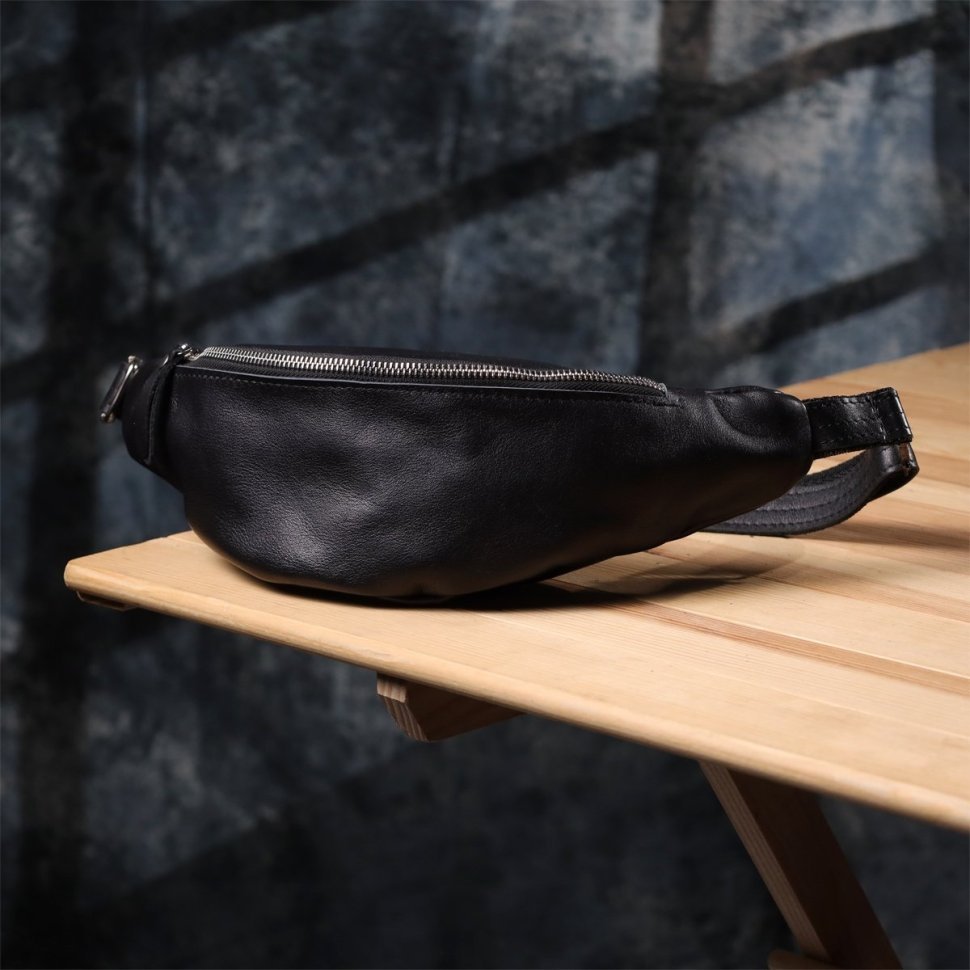 Большая мужская сумка через плечо из натуральной кожи черного цвета Shvigel 95111 modnotak фото №9