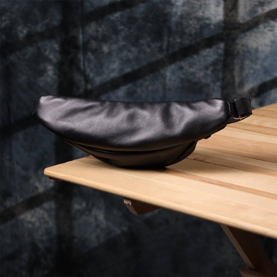 Большая мужская сумка через плечо из натуральной кожи черного цвета Shvigel 95111 modnotak фото №10