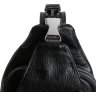 Кожаная мужская вертикальная сумка-слинг в черном цвете Vip Collection (21094) - 3