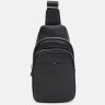 Чоловічий шкіряний рюкзак-слінг чорного кольору з однією лямкою Ricco Grande (56011) - 2