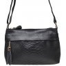 Жіноча стильна шкіряна сумка невеликого розміру в чорному кольорі Keizer (19354) - 2