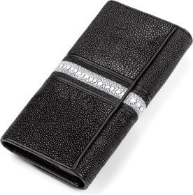 Женский кошелек из черной кожи морского ската STINGRAY LEATHER (024-18029)
