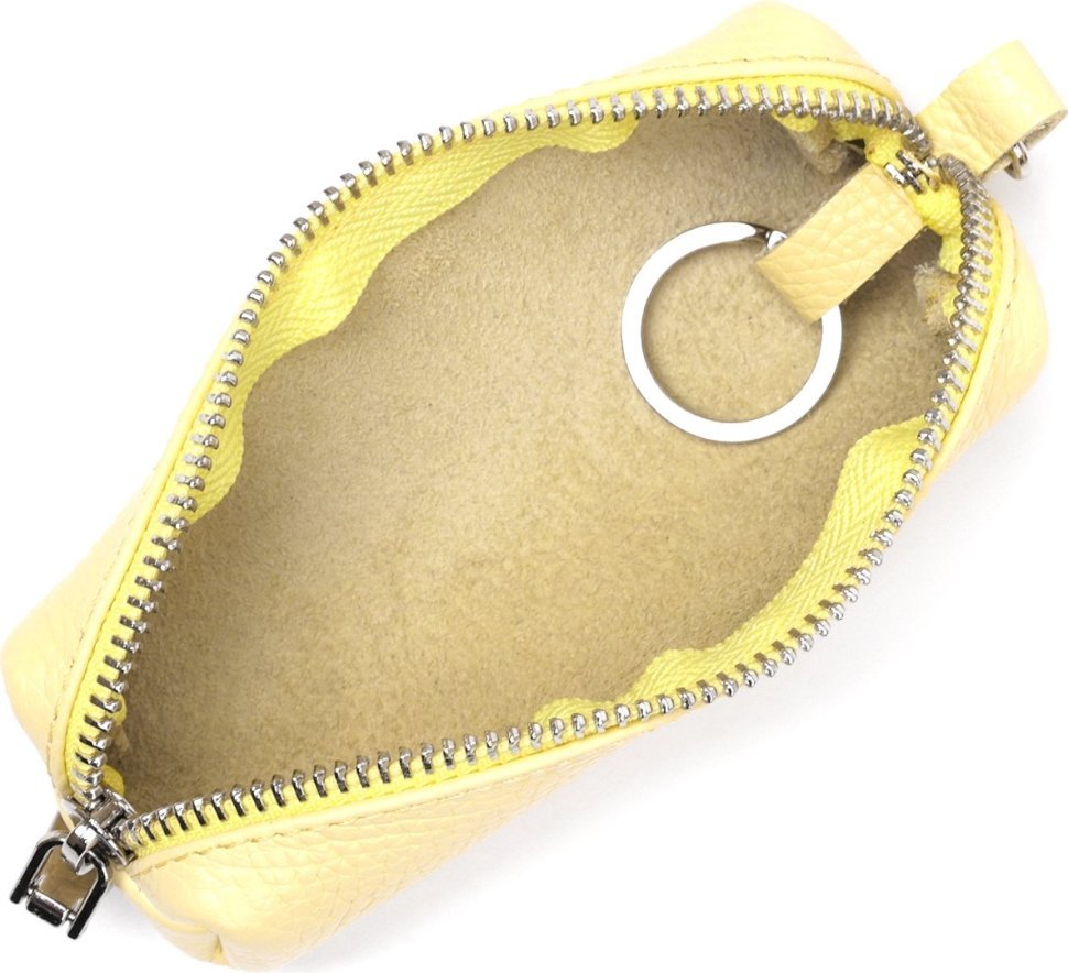 Стильна жіноча ключниця із натуральної шкіри лимонного кольору Shvigel (2416541)