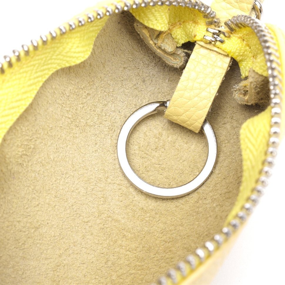 Стильна жіноча ключниця із натуральної шкіри лимонного кольору Shvigel (2416541)