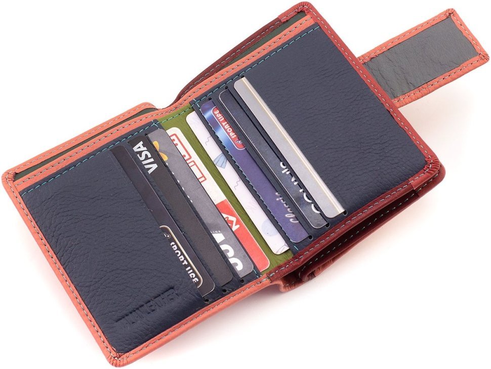 Жіночий гаманець з натуральної шкіри рожевого кольору під документи ST Leather 1767311