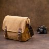 Пісочна чоловіча сумка-месенджер з текстилю Vintage (20607) - 6