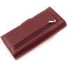 Шкіряний жіночий гаманець бордового кольору з хлястиком на кнопці ST Leather 1767411 - 3