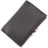 Чорний маленький гаманець з сріблястою фурнітурою ST Leather (16343) - 3