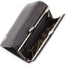 Чорний маленький гаманець з сріблястою фурнітурою ST Leather (16343) - 4