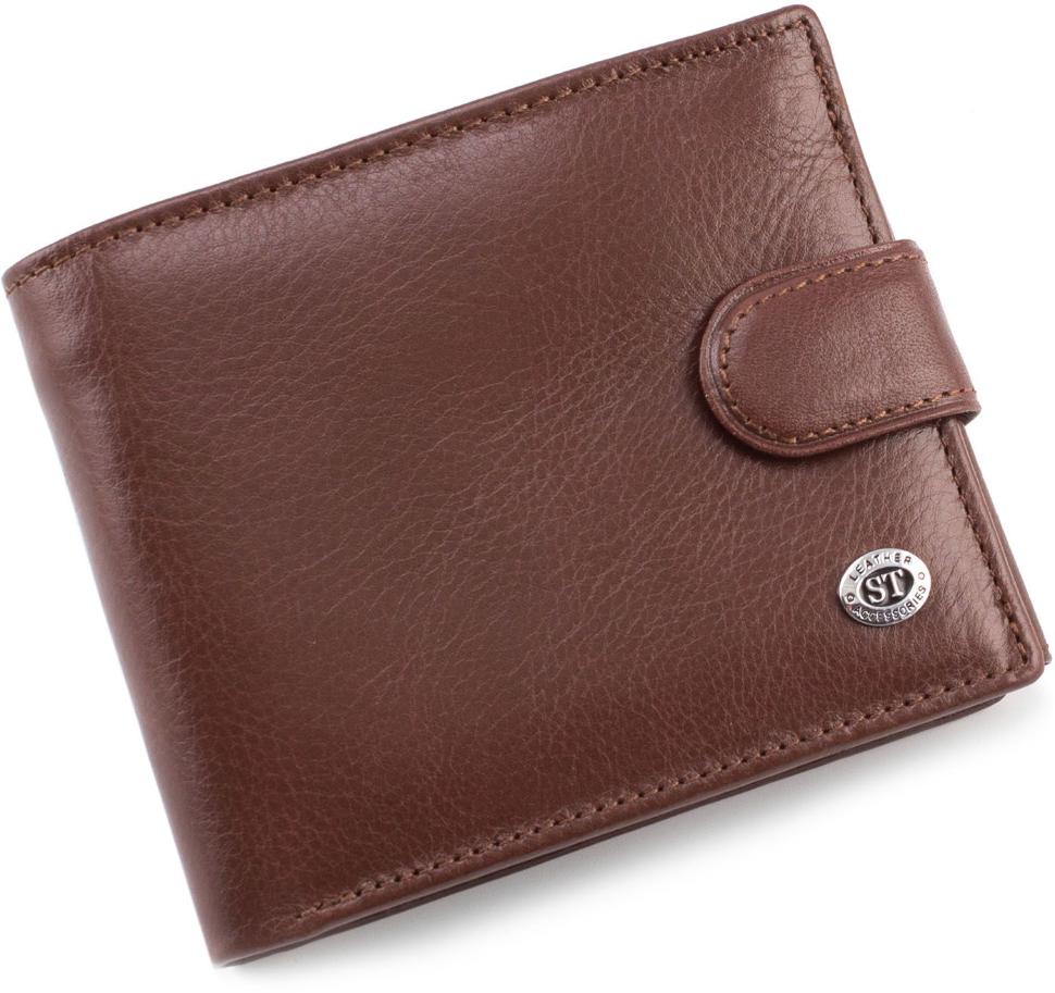 Мужской кожаный кошелек коричневого цвета ST Leather (16554)