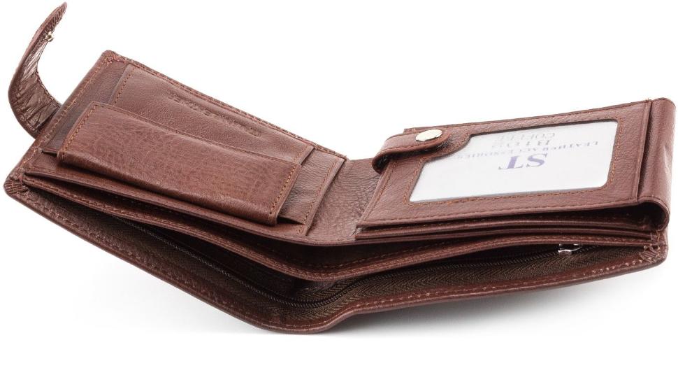 Чоловік шкіряний гаманець коричневого кольору ST Leather (16554)