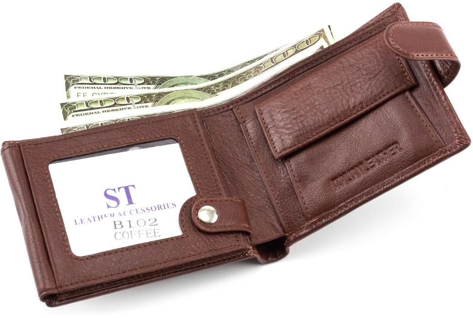 Мужской кожаный кошелек коричневого цвета ST Leather (16554)
