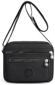 Жіноча тканинна сумка чорного кольору на плече Confident 77611