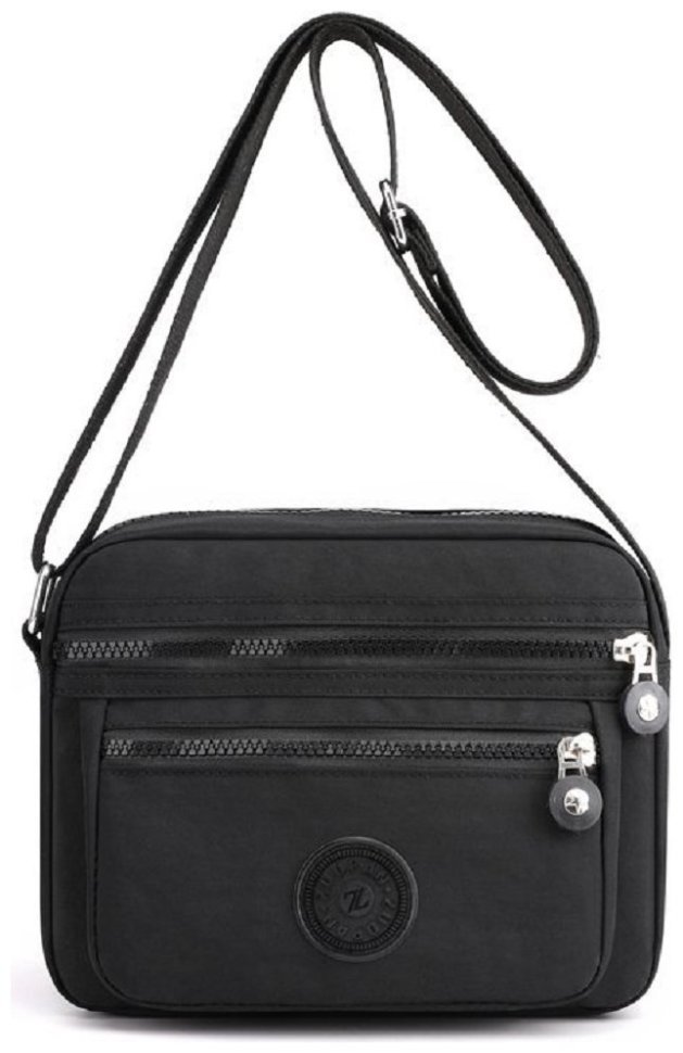 Женская тканевая сумка черного цвета на плечо Confident 77611