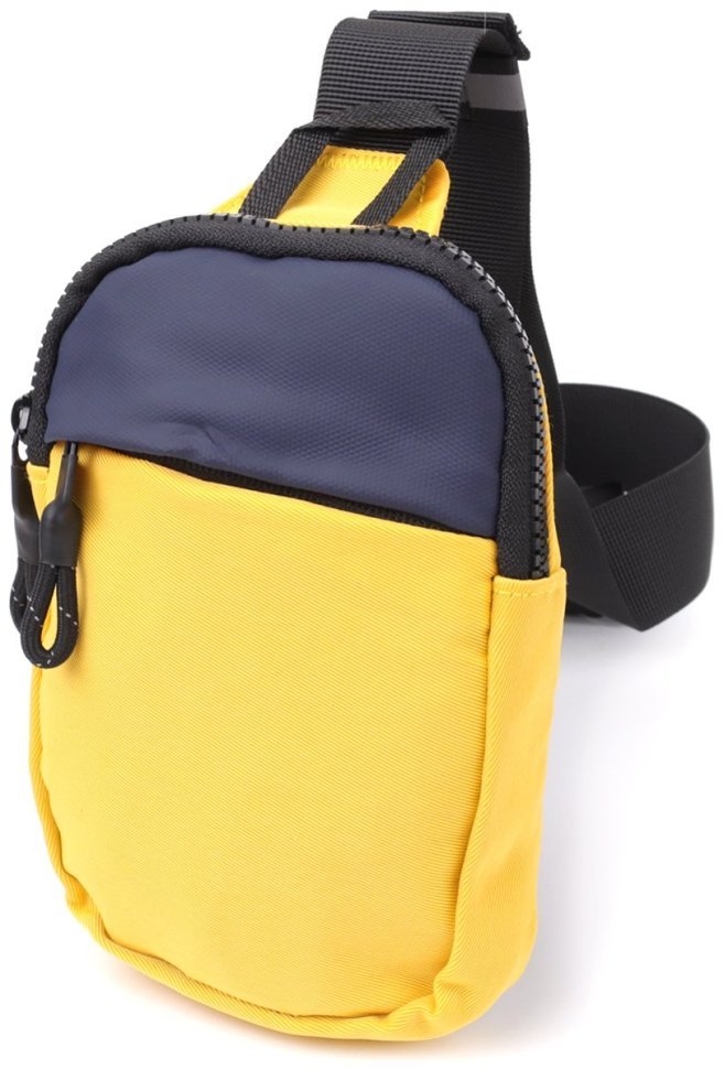 Яркая компактная слинг-сумка из прочного текстиля на каждый день Vintage желтого цвета 97611 modnotak фото №1