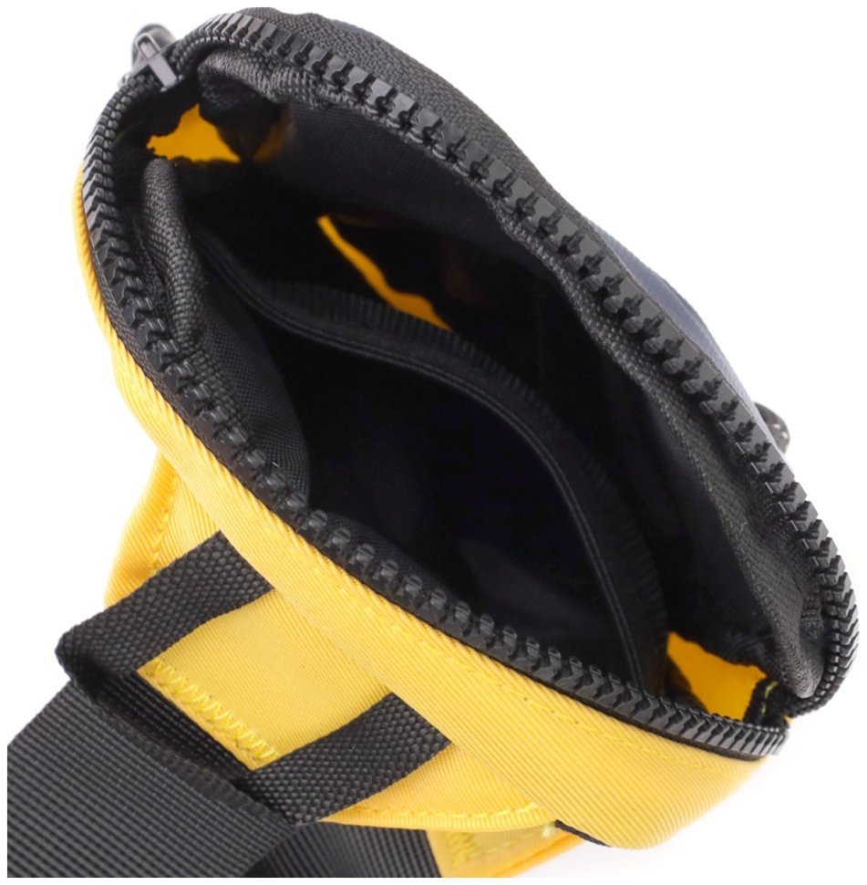 Яркая компактная слинг-сумка из прочного текстиля на каждый день Vintage желтого цвета 97611 modnotak фото №5