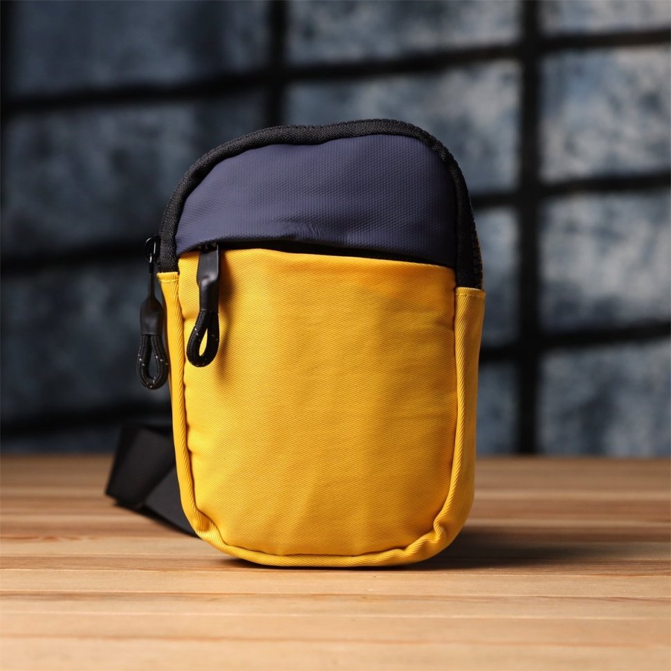 Яркая компактная слинг-сумка из прочного текстиля на каждый день Vintage желтого цвета 97611 modnotak фото №7