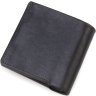 Мужское портмоне из натуральной кожи черного цвета без монетницы Grande Pelle 67811 - 3