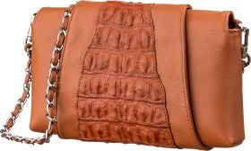 Клатч из натуральной кожи крокодила рыжего цвета CROCODILE LEATHER (024-18246)